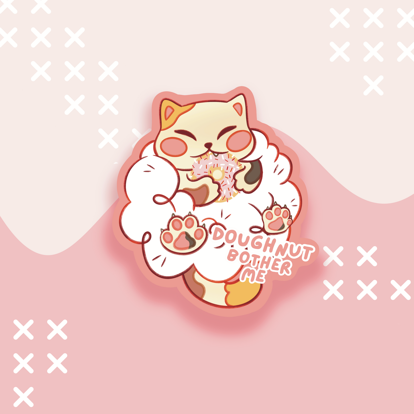 Doughnut Bother Me Cat Sticker