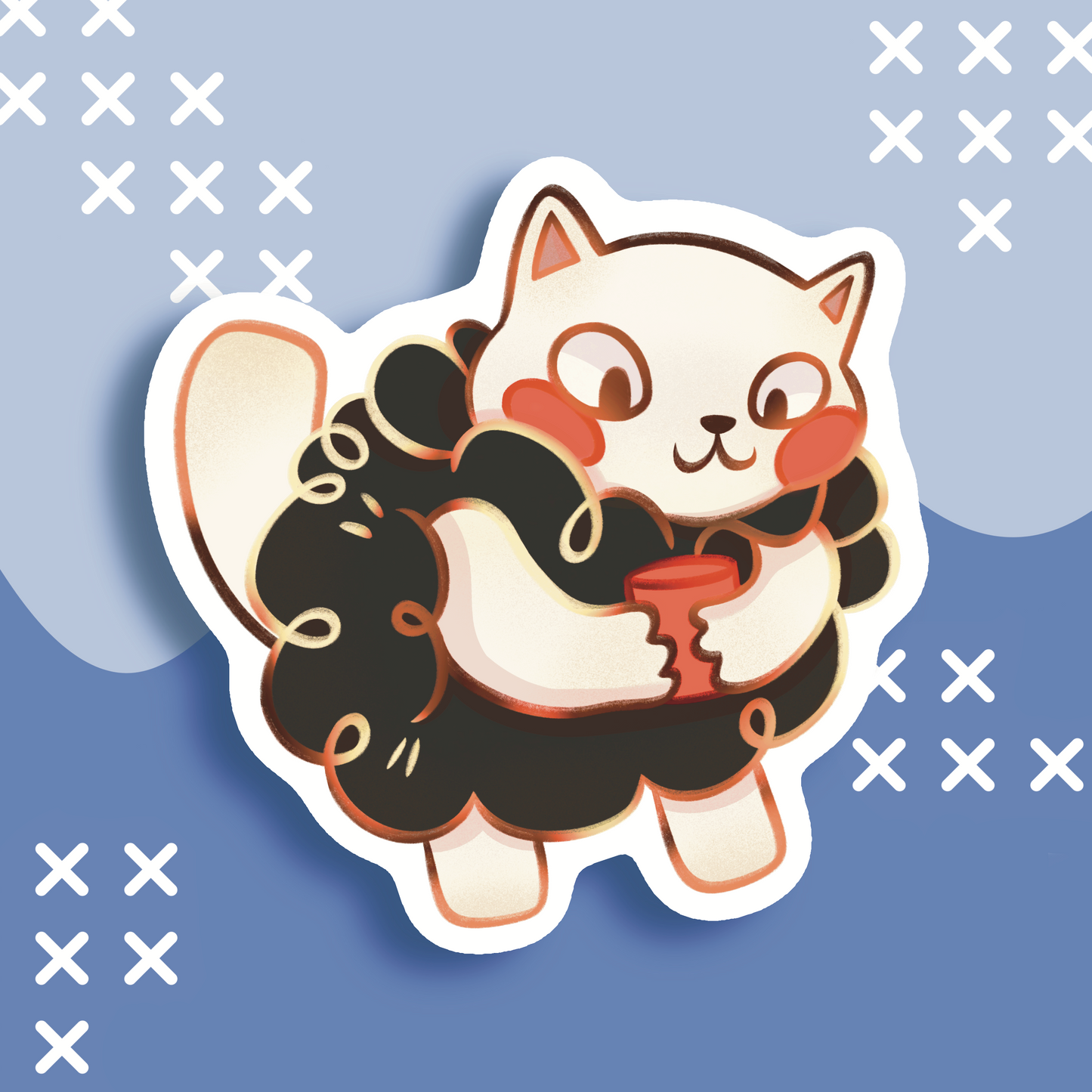 Cozy Sheep Cat Sticker