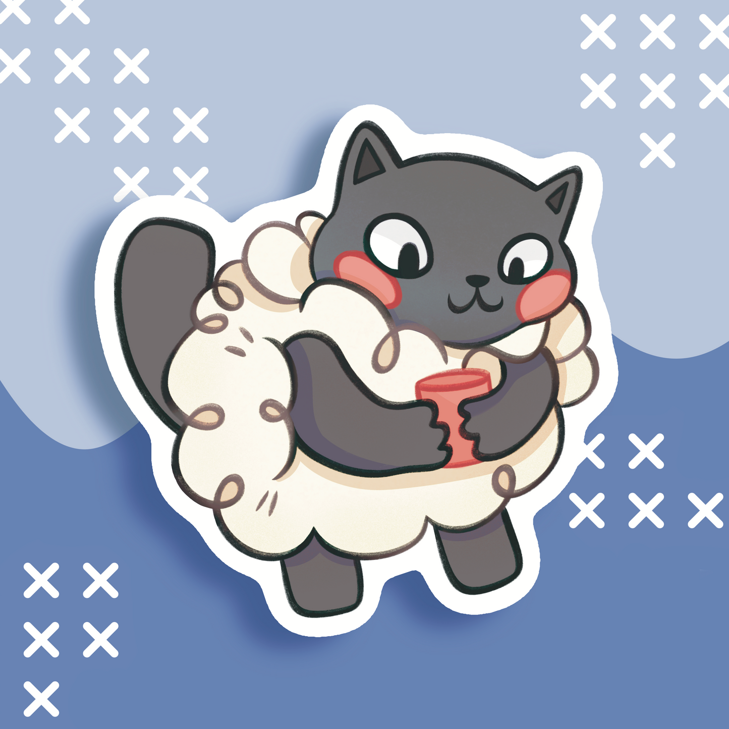 Cozy Sheep Cat Sticker
