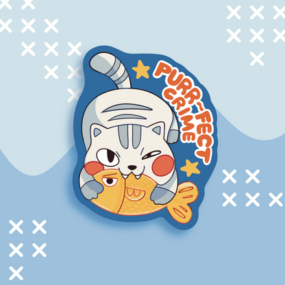 Purr-fect Crime Cat Sticker
