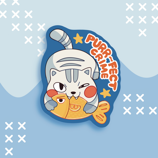 Purr-fect Crime Cat Sticker