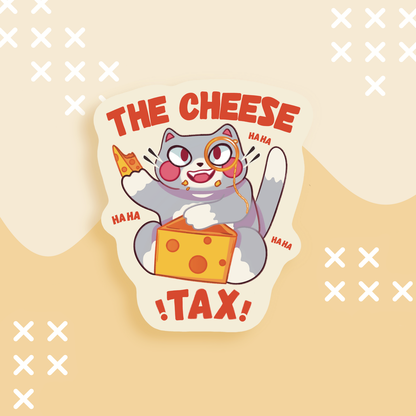 The Cheese Tax Cat Sticker