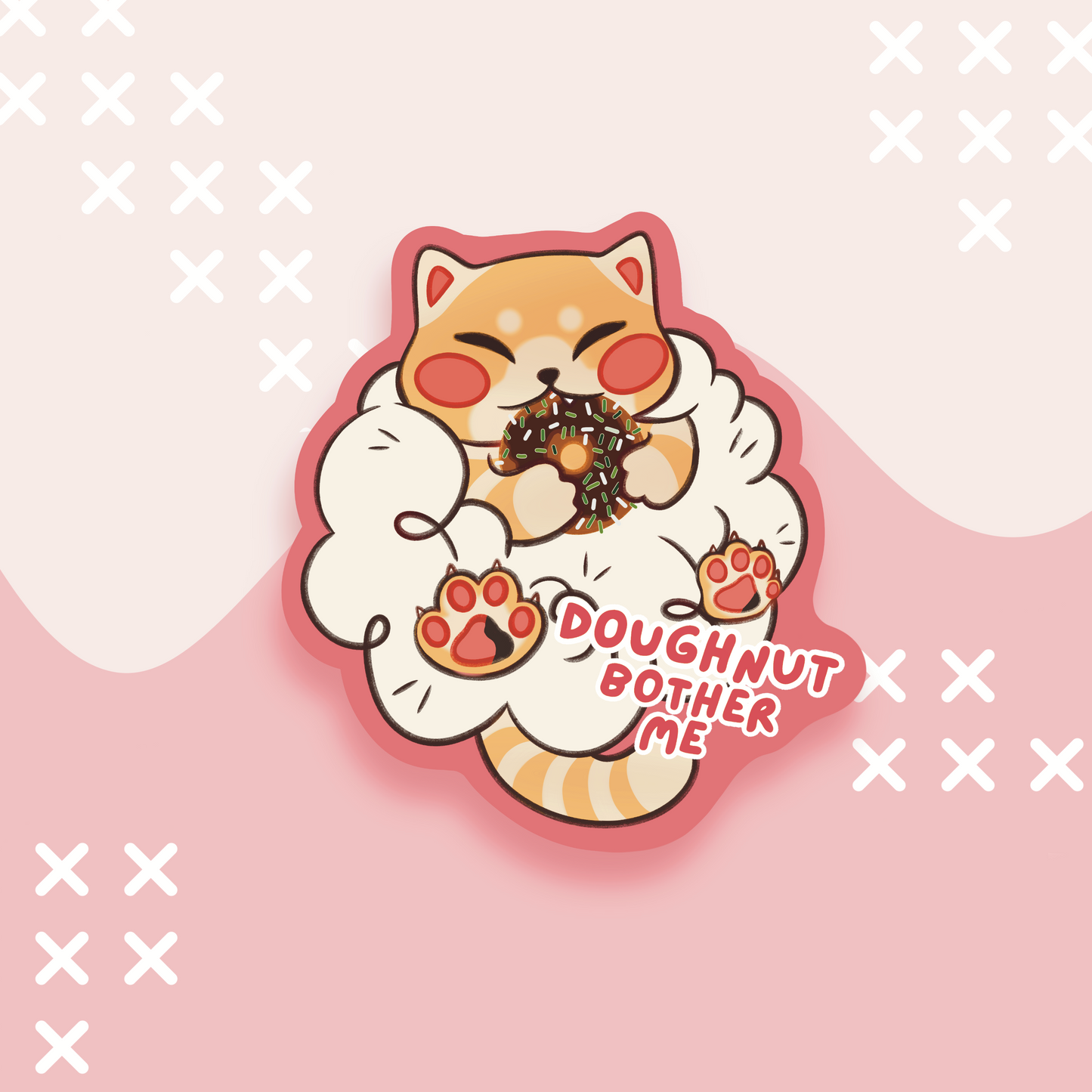 Doughnut Bother Me Cat Sticker