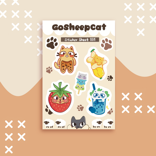 Perfectly Fruity Cat Sticker Sheet SS001