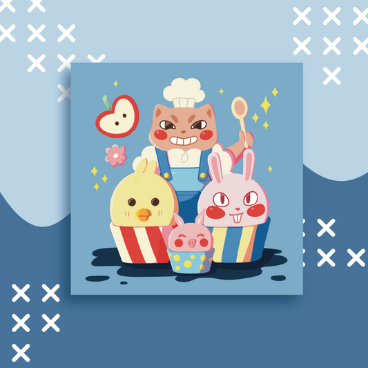 Cat Milo's Baking Art Print