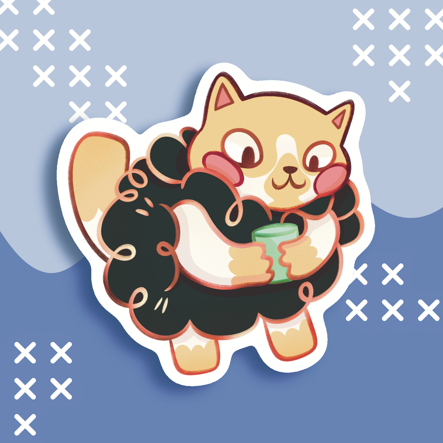 Cozy Sheep Cat Sticker