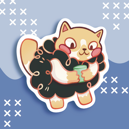 Cozy Sheep Cat Sticker