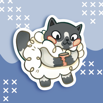 Cozy Sheep Cat Sticker