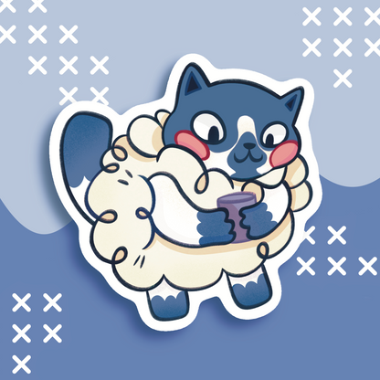 Cozy Sheep Cat Sticker