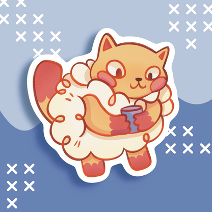 Cozy Sheep Cat Sticker