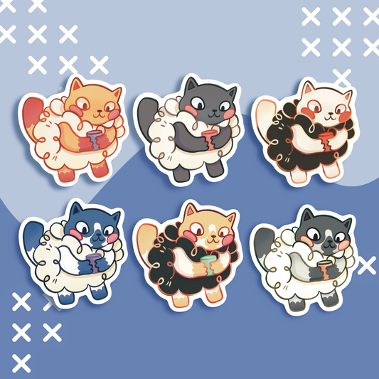 Cozy Sheep Cat Sticker