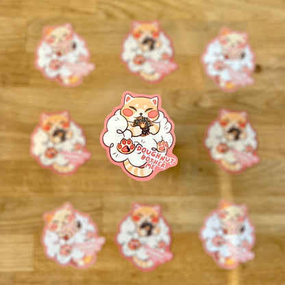 Doughnut Bother Me Cat Sticker
