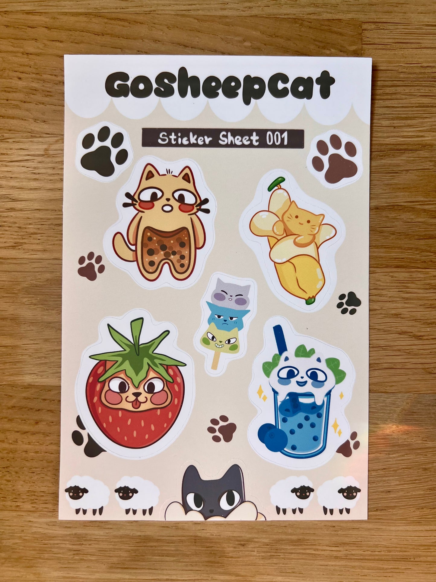 Perfectly Fruity Cat Sticker Sheet SS001